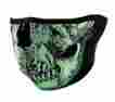 03008 Mid Usa Harley Motorcycle Half Face Mask Black Glow In The Dark Skull Neoprene