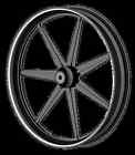 09-17 Smt Machining Harley Touring 26 Front Wheel Rim Contrast Cut Black Lucky 7