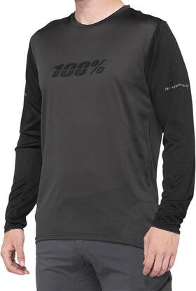 40028-00002 100% Ridecamp Jersey - Long-sleeve Black/charcoal Large