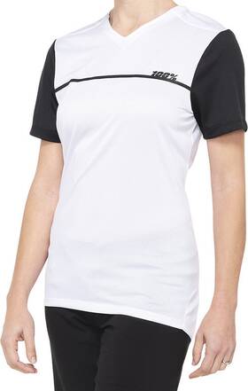40035-00010 100% Womens Ridecamp Short-sleeve White Black Jersey Size Small