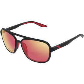 61042-100-43 100% Kasia Aviator Sunglasses - Round Black Red Mirror