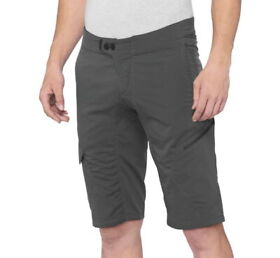 40029-00009 100% Mens Ridecamp Shorts Charcoal Apparel