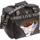 12x9x9.5 Diamond Point Biker Motorcycle Cooler Bag Live To Ride American Eagle Patches New 024409514913