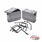 1467340027 Tusk Aluminum Panniers Medium Silver Suzuki Dr Se Adv