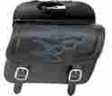 3501-0773 Saddlemen Highwayman Tattoo Saddlebags Large Blue Flame