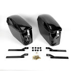 707242829207 Unbranded Black Motorcycle Hard Trunk Saddle Bag Luggage