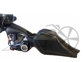 Bln00512 97-07 Harley Davidson 6inch Stretched 14inch Back Saddlebags And Fender No Lids