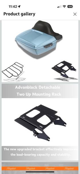 B0dbvcw1zl Advanblack - Black Mount Bracket And Top Luggage Rack Fit For 2009-later Harley