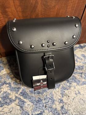 30-8051 Auburn Leather Black Motorcycle Sissy Bar Tail Bag -auburn Made In Usa