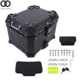 Apo310552 Autoooparts Us 45l Motorcycle Top Box With Safety Lock Waterproof Trunk Luggage Storage Case