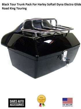 Autoparts 635309175540 Black Tour Trunk Pack For Harley Softail Dyna Electra Glide Road King Touring