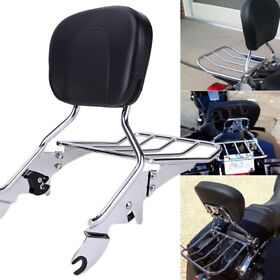 Mall-hl008050-ch-a Backrest Sissy Bar Luggage Rack For Harley Touring Electra Glide Road King 09-22