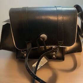 Sb-78 Bikers Leather 19 Inch W Large Motorcycle Sissy Bar Bag With Light Reflector Cc