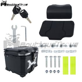 Bou5279112 Boutiquetrove 45l Motorcycle Hard Trunk Aluminum Rear Luggage Top Case Tail Box Backrest