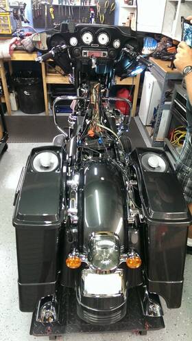 Hdb-001-bp Btb Black Pearl Hard Saddlebags Speaker Lids Harley Touring Models Flh Flt Road King