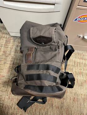 B15-1013d Burly Brand Voyager Sissy Bar Backpack Dark Oak