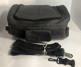 Ca306 Carroll Companies Co. Sissy Bar Motorcycle Road Pack Black Leather Backpack. Medium Sized