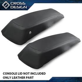 Ht-03scb6502abk Crossdesign 2x Saddlebag Lids Covers Pu Leather Fit For 14-23 Harley Touring Flh Flt Model