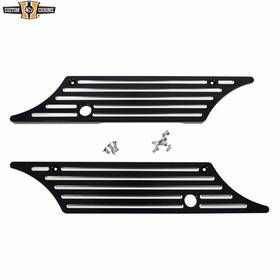 688657 Custom Chrome Black Billet Hard Saddlebag Latches Covers Fit For Harley Touring 1993-up