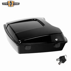 8tp001 Custom Chrome 5.5 Inch Razor Pack Trunk With Latch Key Fit For Harley Tour Pak Electra Glide 1997-2013