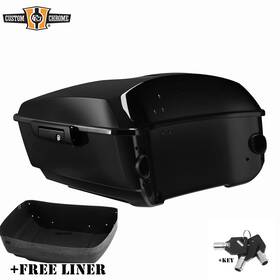 8tp005 Custom Chrome 13.7 Inch King Luggage Trunk And Latch Fit For Harley Touring Street Glide 2014-up