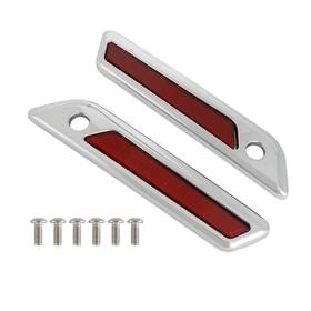M502-063-c Darupsun Saddlebag Side Latch Cover Hard Bag Chrome Red For Touring Road Glide King 14-23