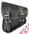 Ddst030900 Softail Rigid Rocker Heritage Cross Bones Harley Davidson Harley-davidson D Leather Black White Thread Chopper Left Solo Saddlebag