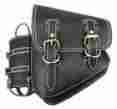 Ddst030920 Softail Rigid Rocker Heritage Harley Davidson Harley-davidson D Leather Black White Thread Chopper Saddlebag Holder