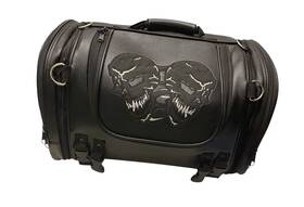 Dealer Sb84-skull-medium Motorcycle Nylon Trunk Reflective Skull Sissy T Bag Travel Plain Luggage Black
