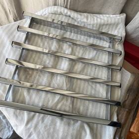 70-0105 Dixie Motorcycle Square Tube Luggage Carrier Platform Rack High Polish Chrome