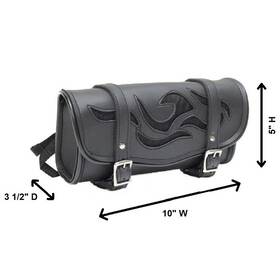 Uda1 Dl Dda1 10 Inch W Motorcycle Waterproof Tool Fork Bag With Flames Logo For Harley -