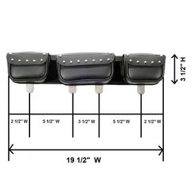 Uda12 Dl Motorcycle Waterproof Studded Windshield Bag 3 Pockets For Harley Honda -