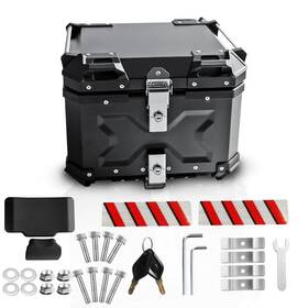 Mp-168-45l-bk-wb Donpida Universal Motorcycle Top Case 45l Motorbike Tail Box Trunk Tour Storage Carri