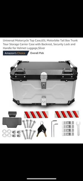 Mp-168-65l-bk Donpida Universal Motorcycle Top Case 65l Motorbike Tail Box Trunk Tour Storage