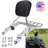 Dr-hl008050-ch-a Detachable Backrest Sissy Bar Luggage Rack For Harley Touring Road