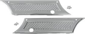 3501-0868 Eddie Trottas Thunder Design Tc981 Cycle Designs Diamond Cut Saddlebag Latch Covers Chrome