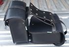 Eei669544 Pair Black Universal Motorcycle Pu Leather Saddlebags Storage Tool Pouches