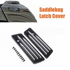 Us-lk-1041-bk Egbsmotorsports For Harley Electra Street Glide Road King Motorcycle Saddlebag Latch Cover Black