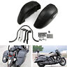 F004-a028-black Areyourshop Universal Classic Motorcycle Hard Bags Saddlebags Heavy Duty Mounting