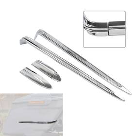 Flashbuyeasy 550749868091 Chrome Abs Hard Saddlebag Lid Accent Fit Harley Street Glide Flhx Road King Flhr