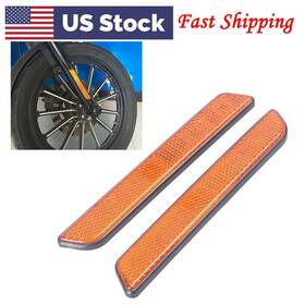 Flashbuyeasyusa 536123293505 Pair Front Fork Leg Reflectors For Harley Touring Lower Legs Sliders Dyna Glide