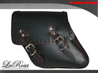 Fsbbl03cred Dyna La Rosa Harley-davidson 2004-2015 Larosa Black Leather Red Thread Harley Frame Laced Left Saddlebag