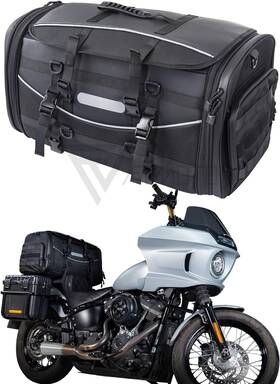 Fvmoto Zdwxb001-bk-fv Motorcycle Tail Bag 60-85l Expandable Waterproof Rack Sissy Bar Tour Pack Black