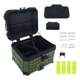Gg5240700e Globegarage Motorcycle Trunk Storage Box With Top Case Water Resistant 45l New
