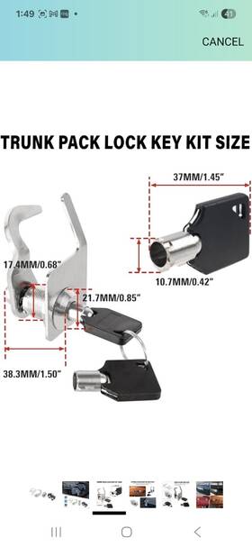 H-yeeu 765629249055 Tour-pak Pack Lock Key Kit Fit For 1993-2013 Harley Touring Davidson Replacement