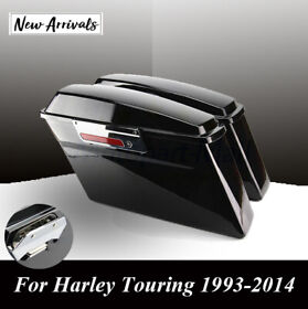 Mall-hl017oo1-2 Hard Saddle Bags Trunk With Lid Latch Key For Harley Touring Road King Glide 93-14