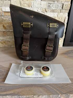 12262018 Harley-davidson Swing Arm Bag Brown Leather Excellent With Protectant