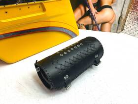 13869 Harley-davidson Honda Yamaha Leather Windshield Sissy Bar Fork Tool Bag Pouch