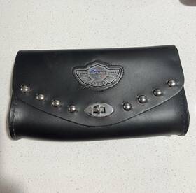 30650 Harley-davidson 100th Anniversary Windshield Bag Black Leather Pouch