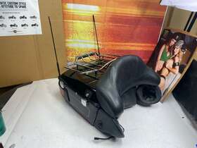 42376 Harley Davidson Oem Harley-davidson Touring Black Tour Pack Pak Backrest Rack Speaker Pods